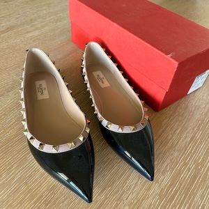 Valentino Patent Rockstud Ballet Flat
